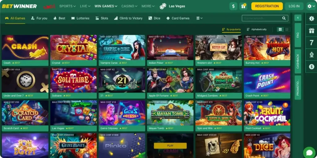 1$ deposit casino BetWinner